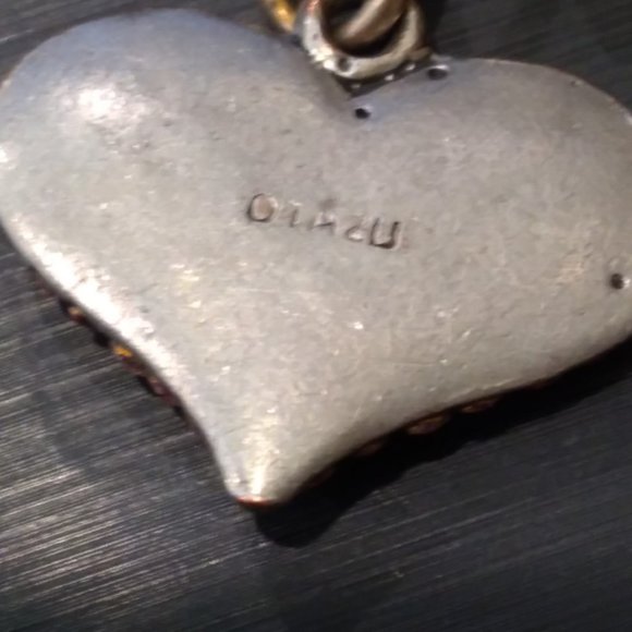 Designer Rodrigo Otazu Swarovski Crystal Charm Bracelet Pink Heart & Flowers - Picture 4 of 4